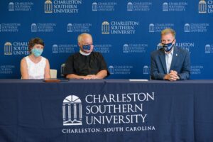 The Deweys and CSU President Dondi Costin announced the Deweys’ commitment with a formal signing ceremony on campus Monday, July 13, 2020