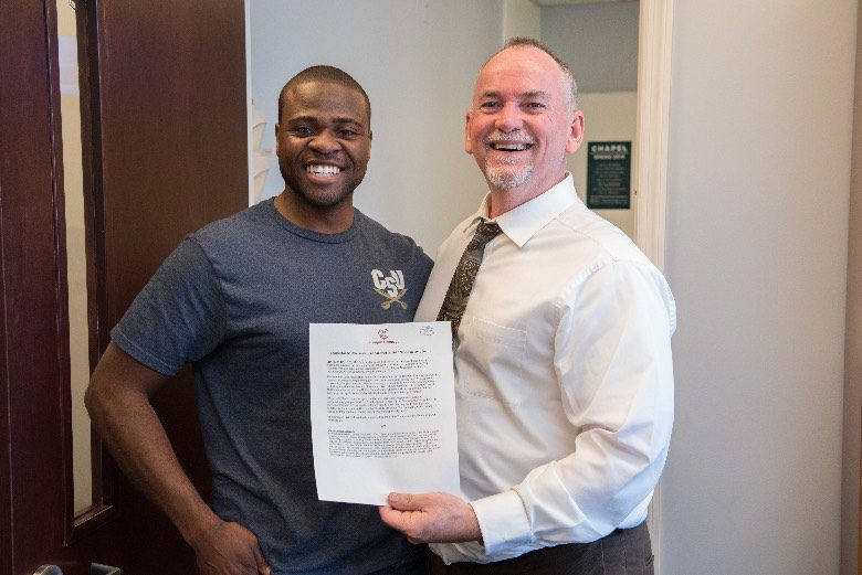 Princeton McBride receiving the Palmetto Fellows award