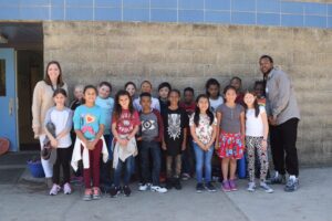 Stephen with Mrs. Leone's elementary class