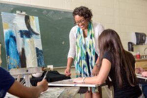 Andrea Glover in the classroom