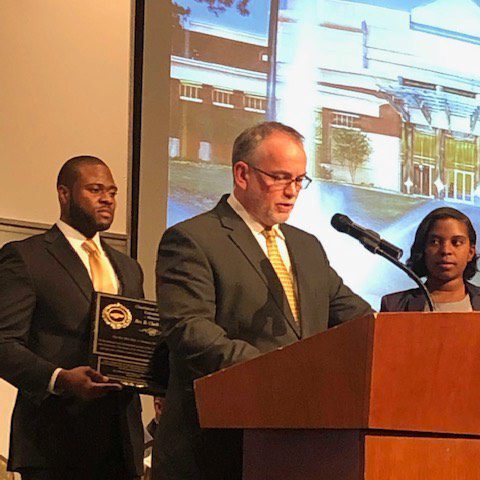 Clark Carter gives speech upon receipt of the Humanitarian Award