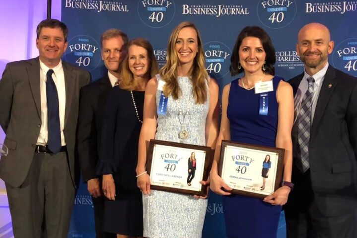 Cady Nell Keener and Jenna Johnson are joined by Executive VP Michael Bryant, President Dondi Costin, Vickey Costin and VP of Development David Baggs at the CRBJ Forty Under 40 event.