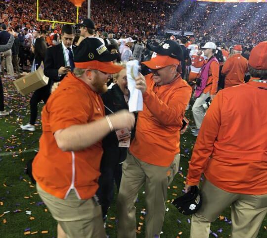 Scott Crothers enjoying the celebration of Clemson's national championship win.