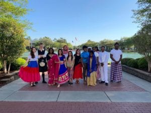 CSU International Club 2019 in front of the reflection pond