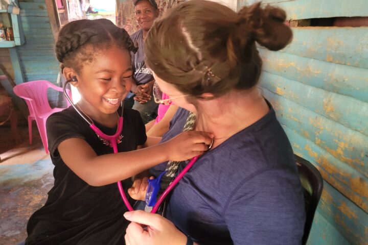 Caroline Home visit to a child