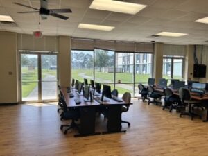 This is the computer lab where students can utilize computers from the University