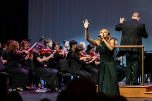 Students perform at a musical event