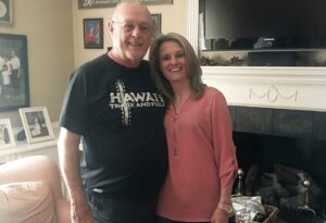 Jim Settle and former student Kim Britt