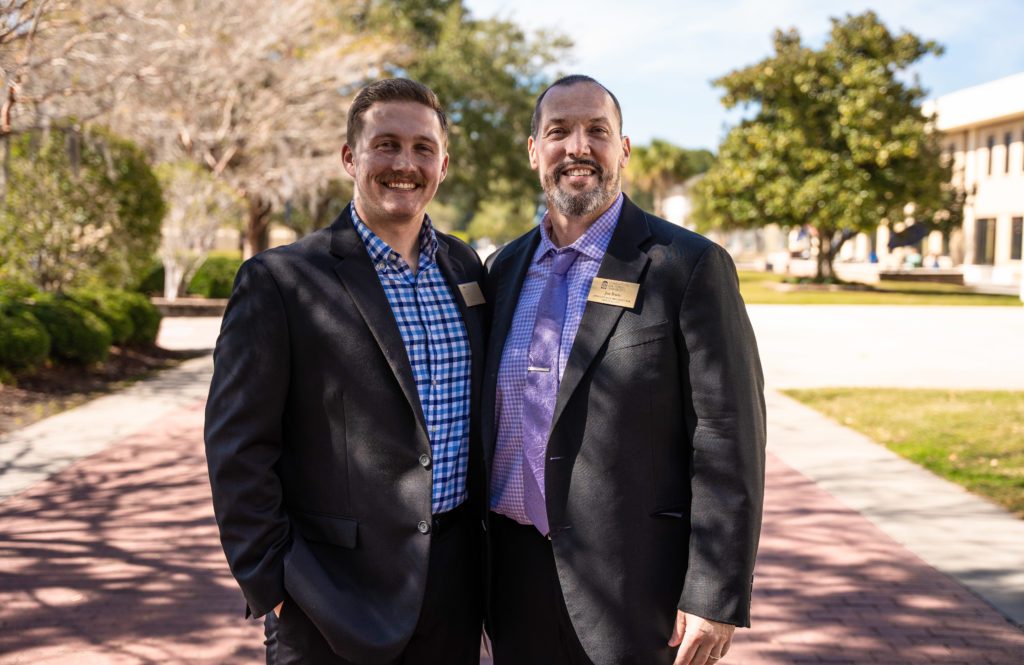 John Davis and Seth Friend on campus