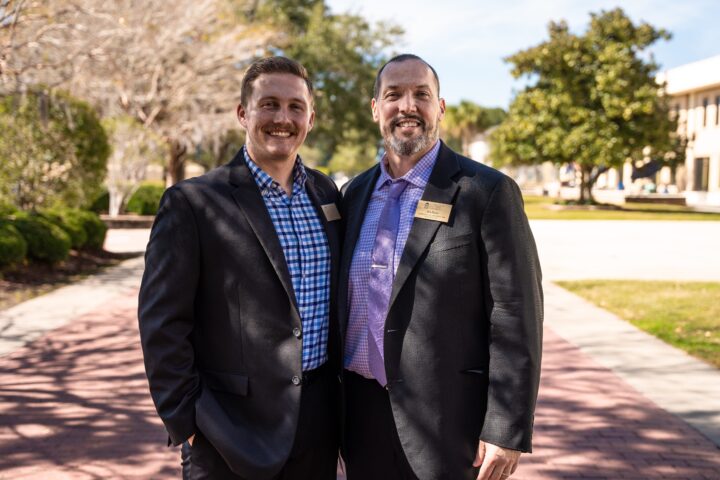 John Davis and Seth Friend on campus