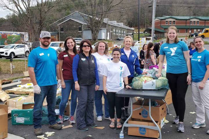 Williams Y packing meals for the community Avery County North Carolina