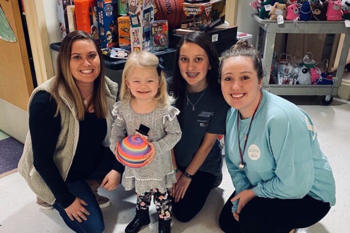 CSU junior Anna Covington gives toys to kids battling cancer at Prisma Health Children's Hospital in Columbia