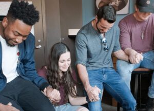 Charleston Southern students praying together